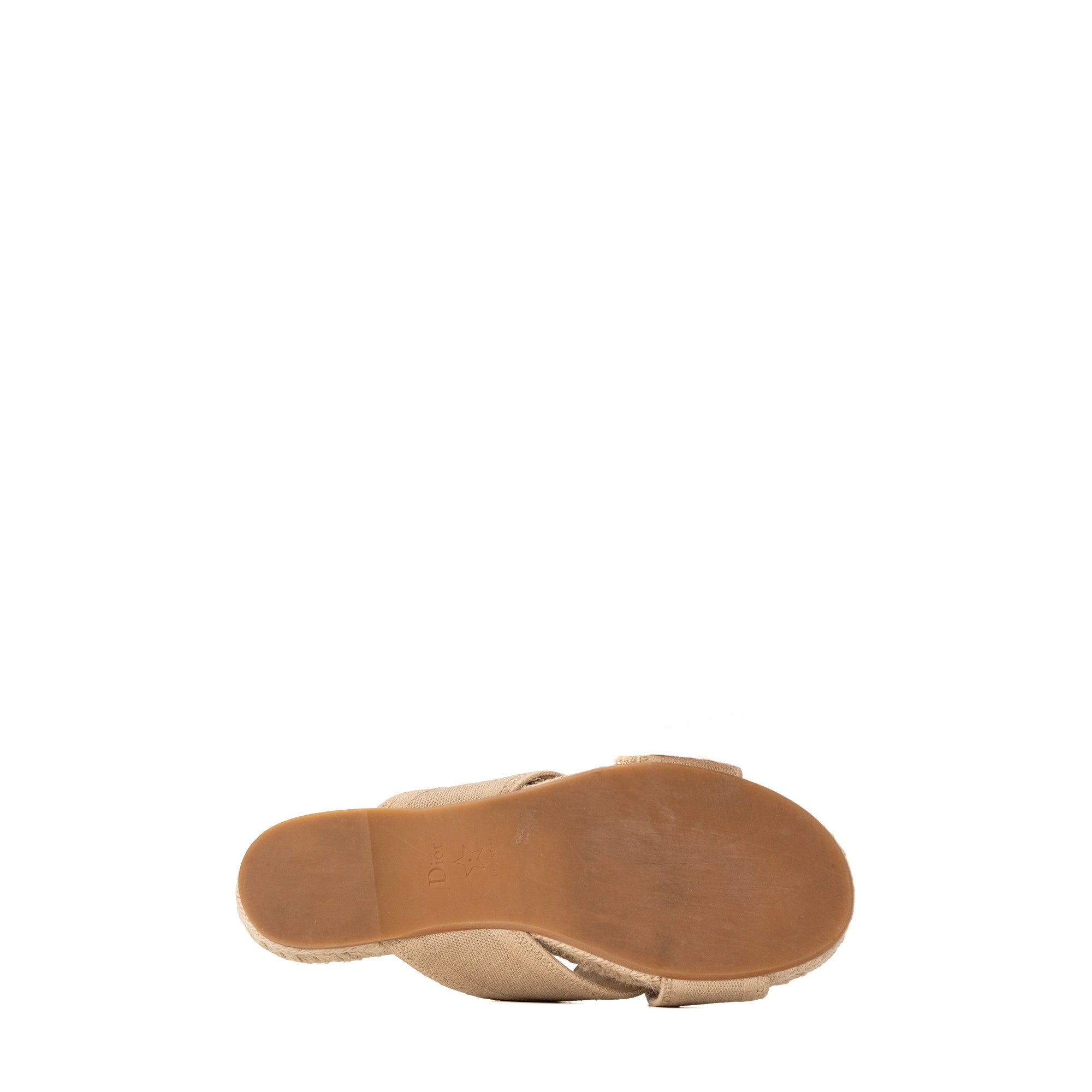 DIOR - Sandales Granville Dior en toile beige (T37,5)