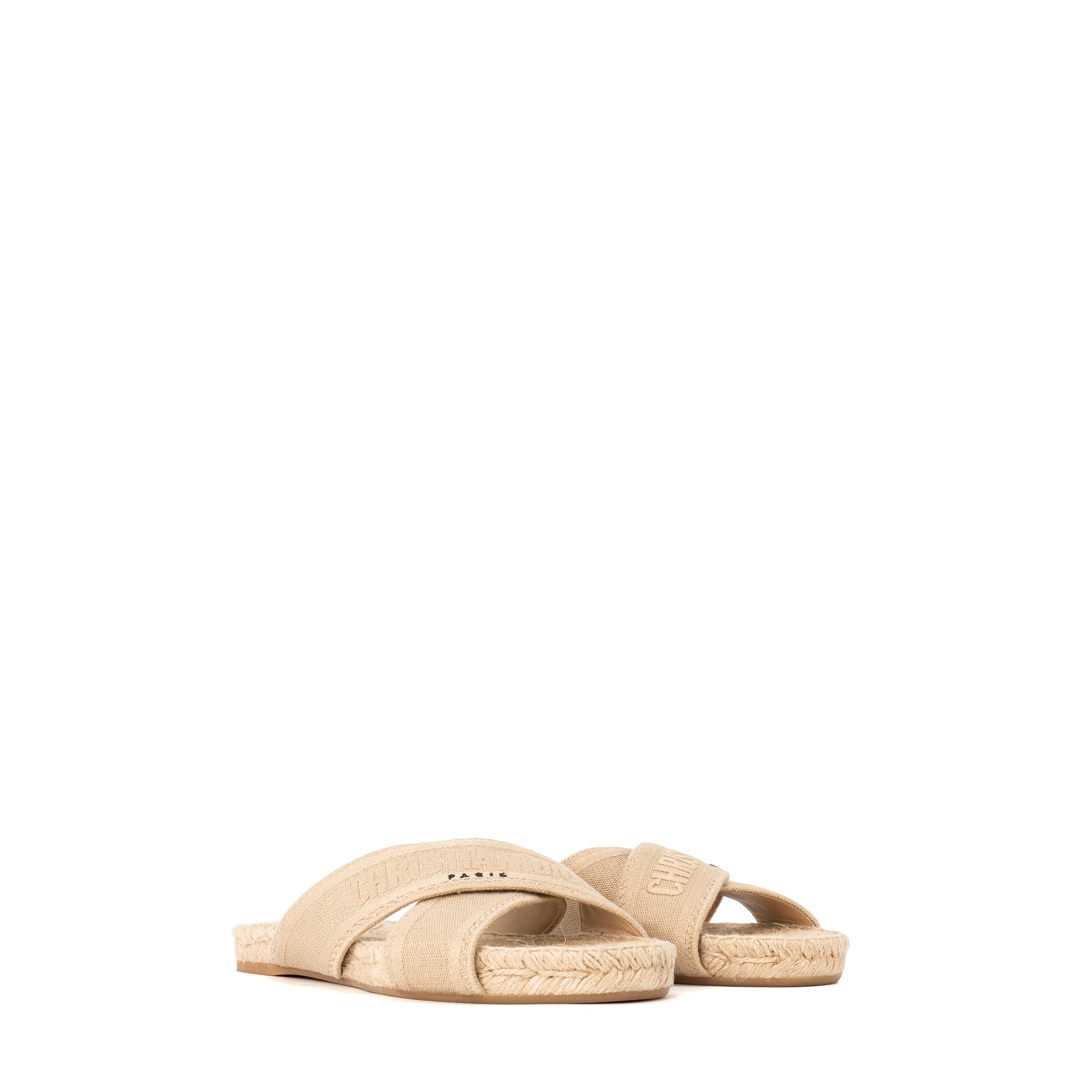DIOR - Sandales Granville Dior en toile beige (T37,5)