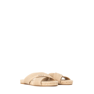 DIOR - Sandales Granville Dior en toile beige (T37,5)