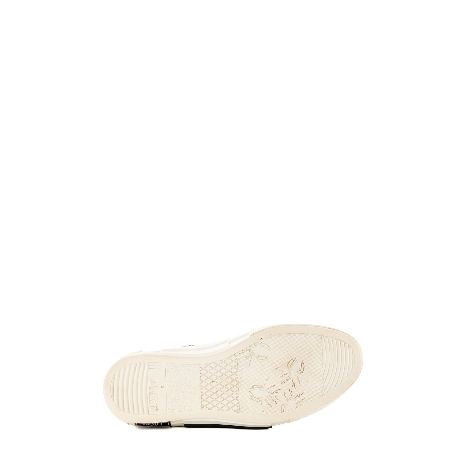 DIOR - Sneakers B23 High Dior en toile à motif oblique et caoutchouc noir et blanc (T38)