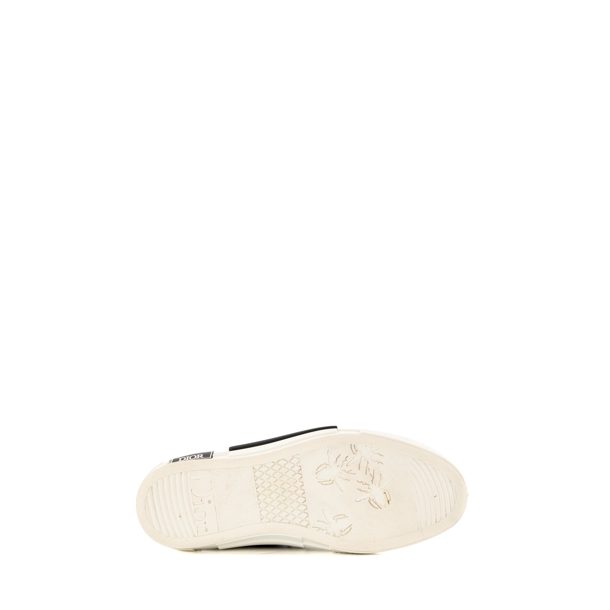 DIOR - Sneakers B23 High Dior en toile à motif oblique et caoutchouc noir et blanc (T38)