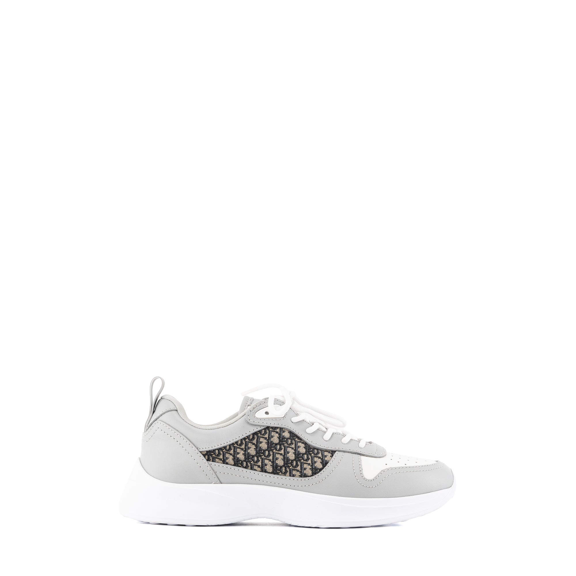 DIOR - Sneakers B25 Runner Dior en toile monogrammée et cuir lisse gris (T39)