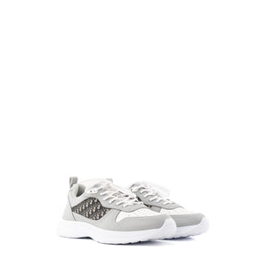DIOR - Sneakers B25 Runner Dior en toile monogrammée et cuir lisse gris (T39)