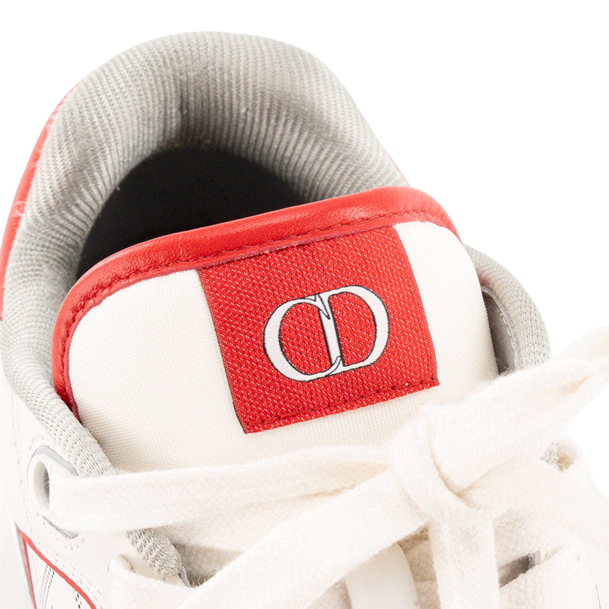 DIOR - Sneakers B27 Dior en cuir lisse blanc et rouge (T40)