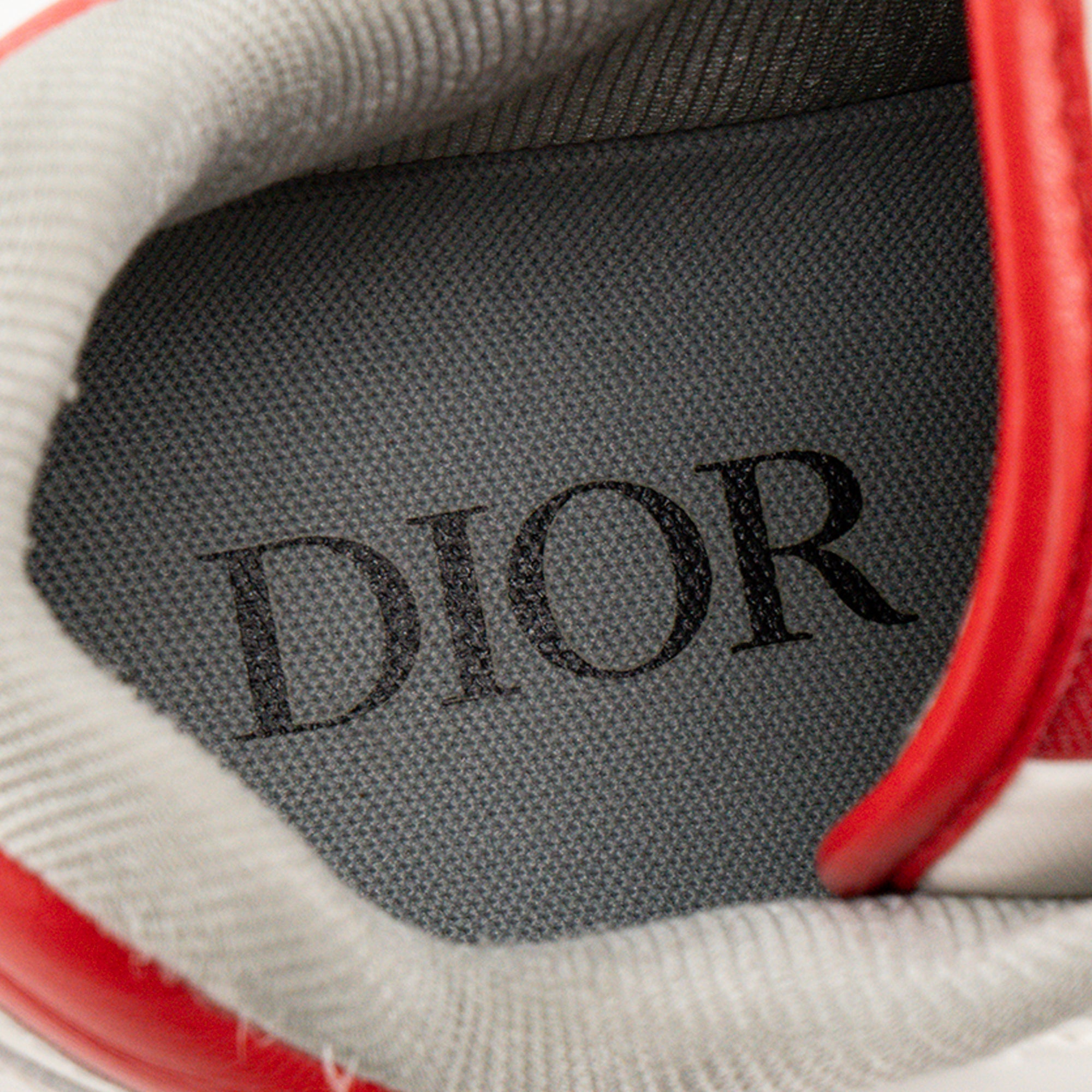 DIOR - Sneakers B27 Dior en cuir lisse blanc et rouge (T40)