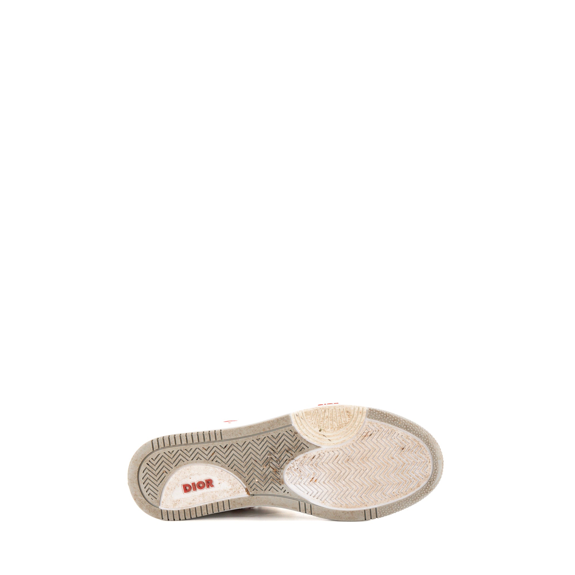 DIOR - Sneakers B27 Dior en cuir lisse blanc et rouge (T40)