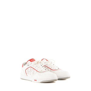DIOR - Sneakers B27 Dior en cuir lisse blanc et rouge (T40)
