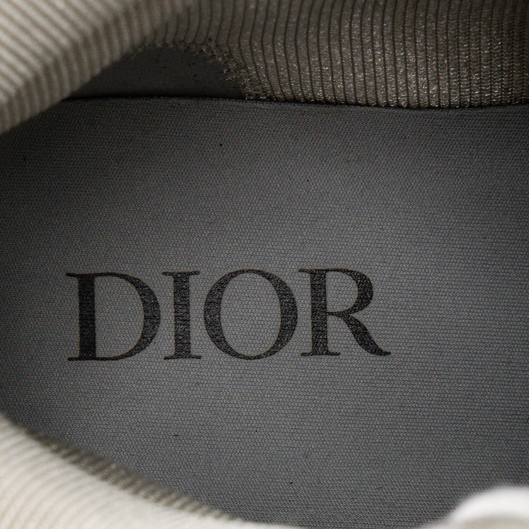 DIOR - Sneakers B27 High Dior en toile enduite motif CD Diamond et cuir gris (T40,5)