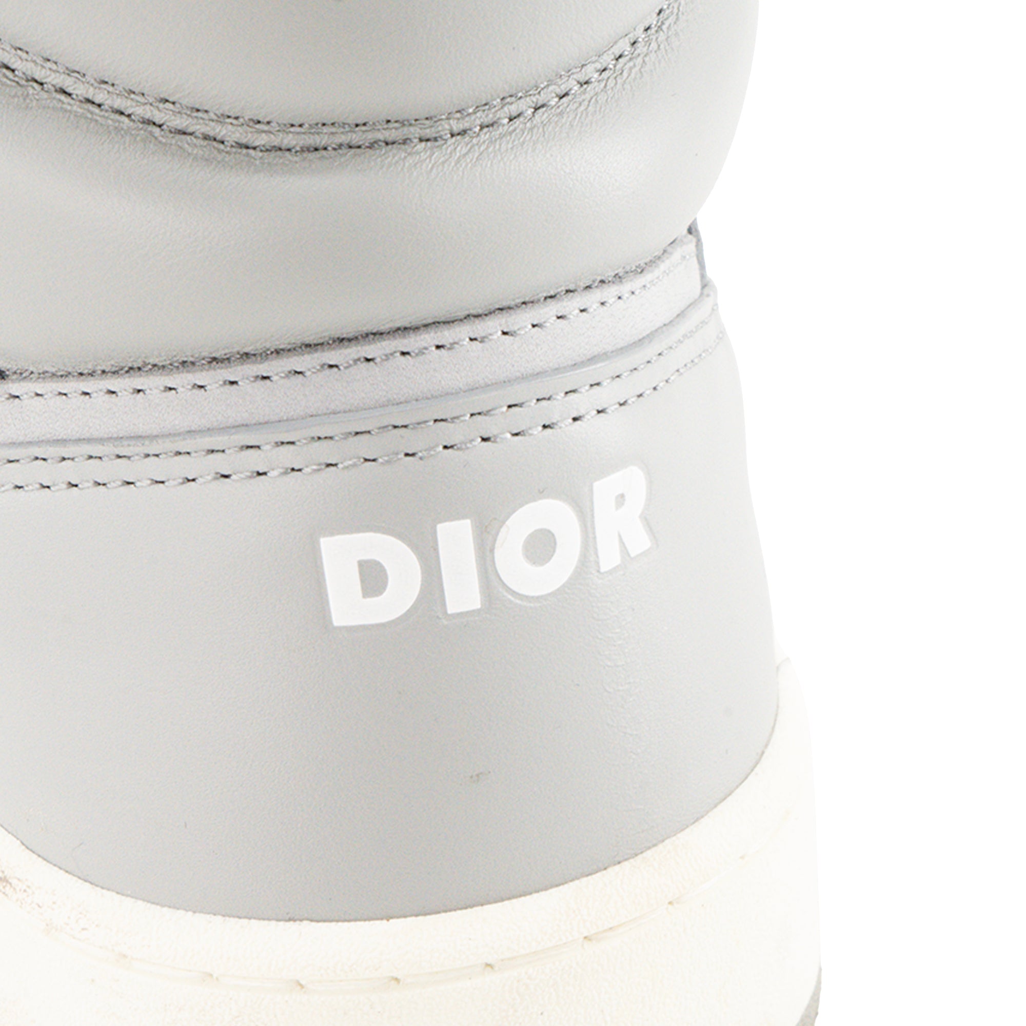 DIOR - Sneakers B27 High Dior en toile enduite motif CD Diamond et cuir gris (T40,5)