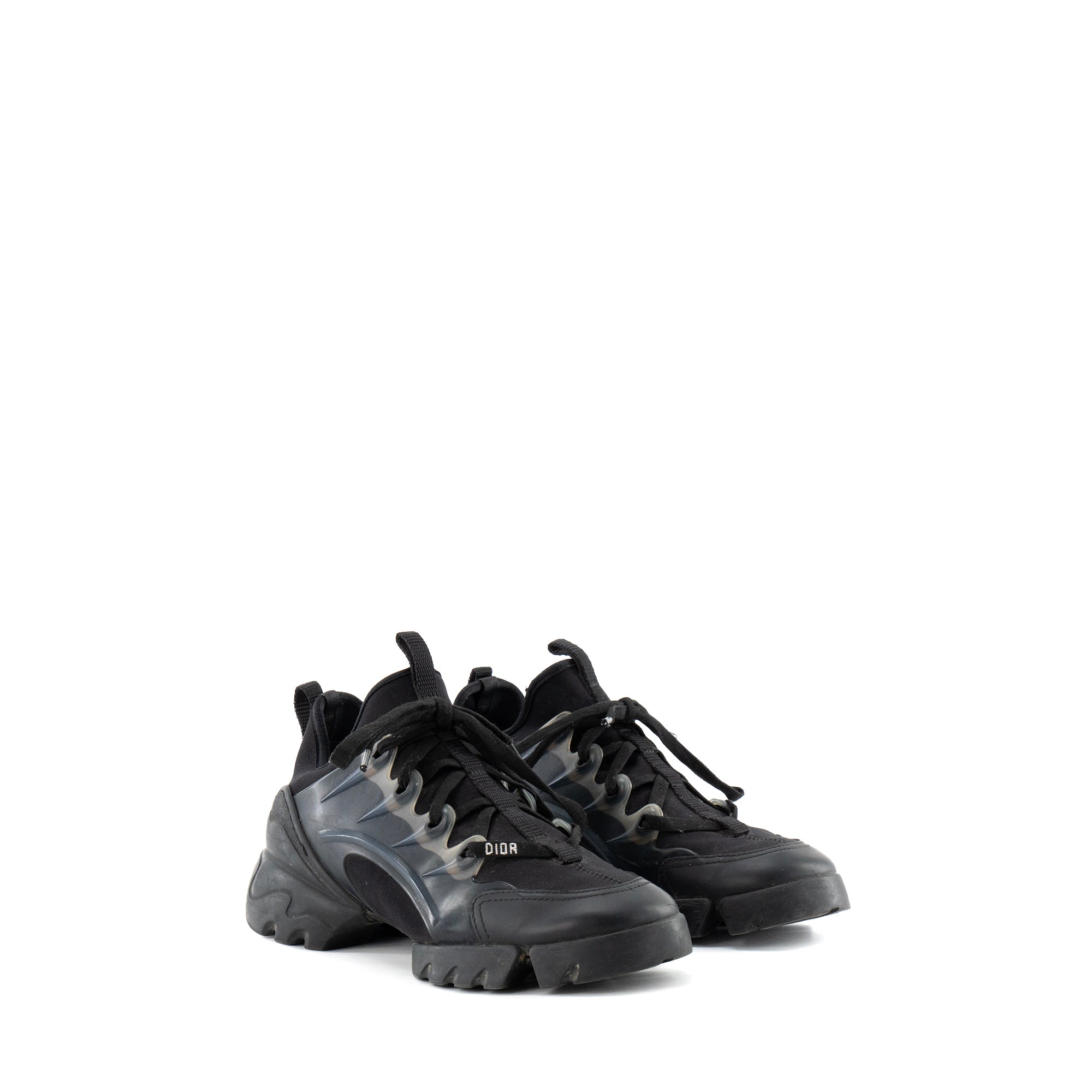 DIOR - Sneakers D-Connect Dior en toile noire et caoutchouc (T37)