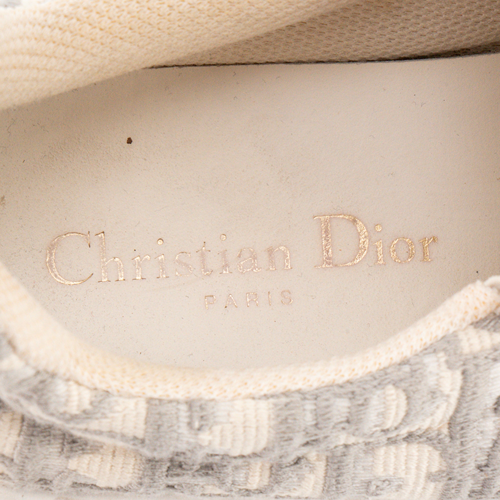 DIOR - Sneakers Slip-On Dior en toile grise et blanche (T38)