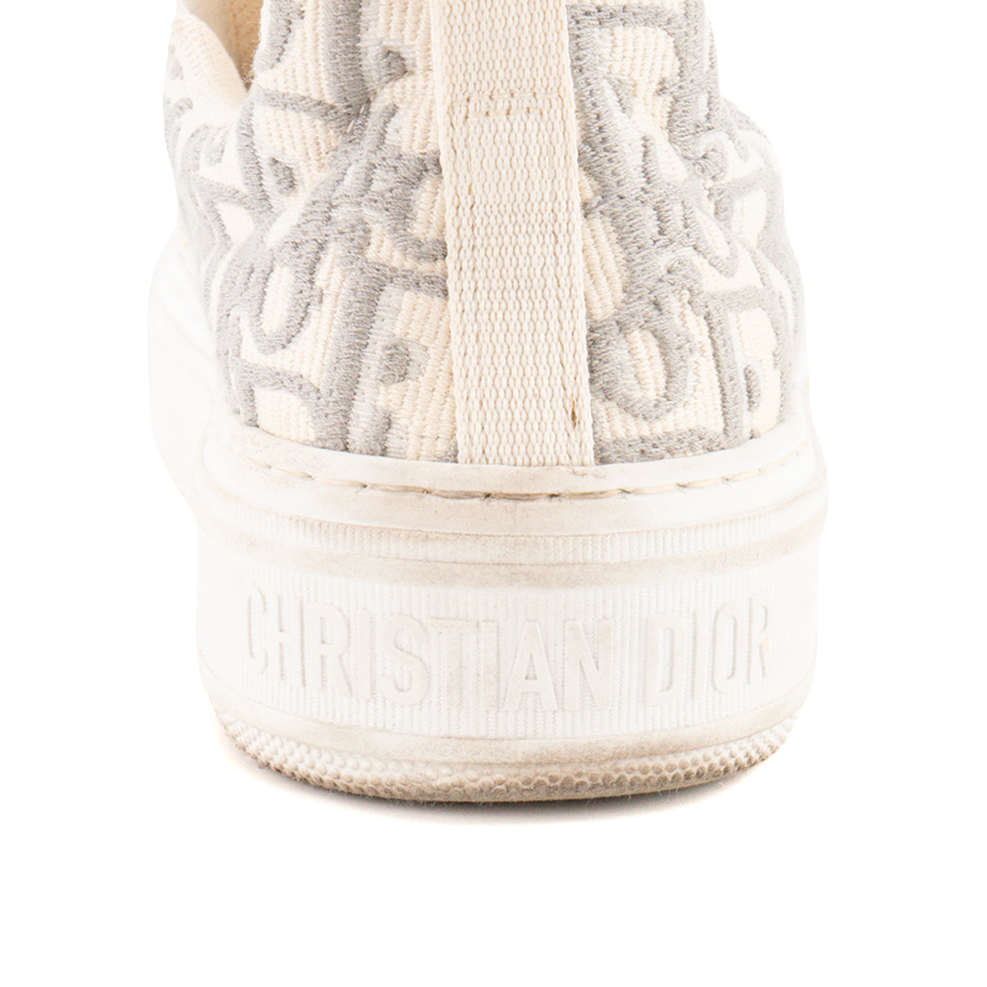 DIOR - Sneakers Slip-On Dior en toile grise et blanche (T38)