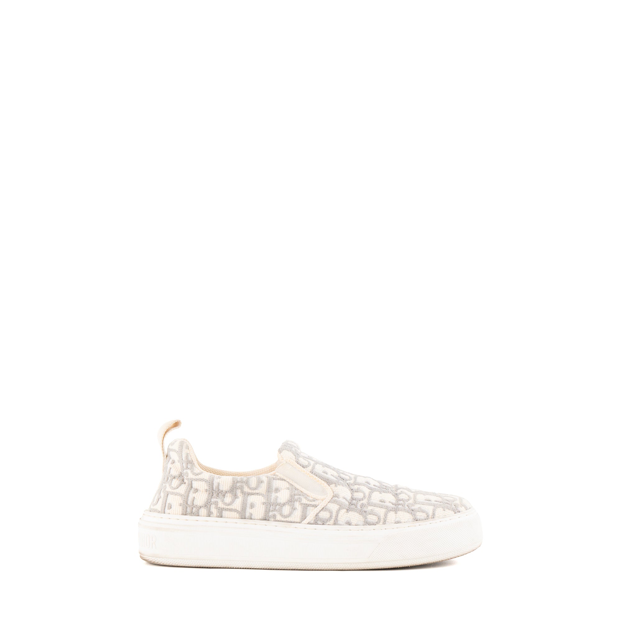 DIOR - Sneakers Slip-On Dior en toile grise et blanche (T38)