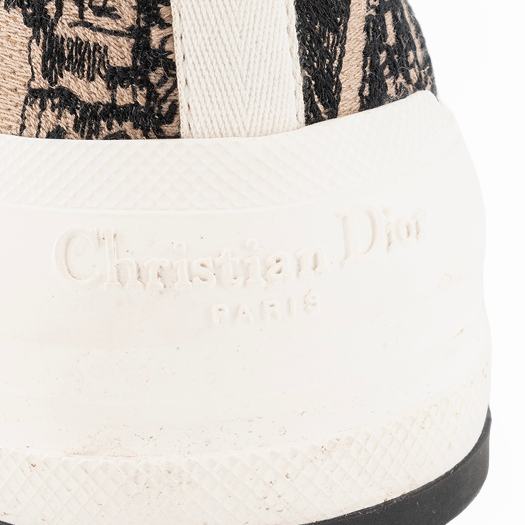 DIOR - Sneakers Walk'n Dior à plateformes en toile marron et noire (T36,5)