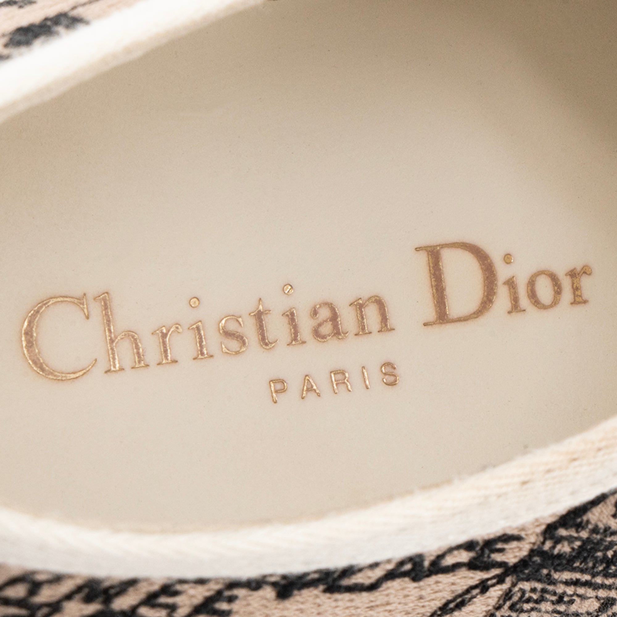 DIOR - Sneakers Walk'n Dior à plateformes en toile marron et noire (T36,5)