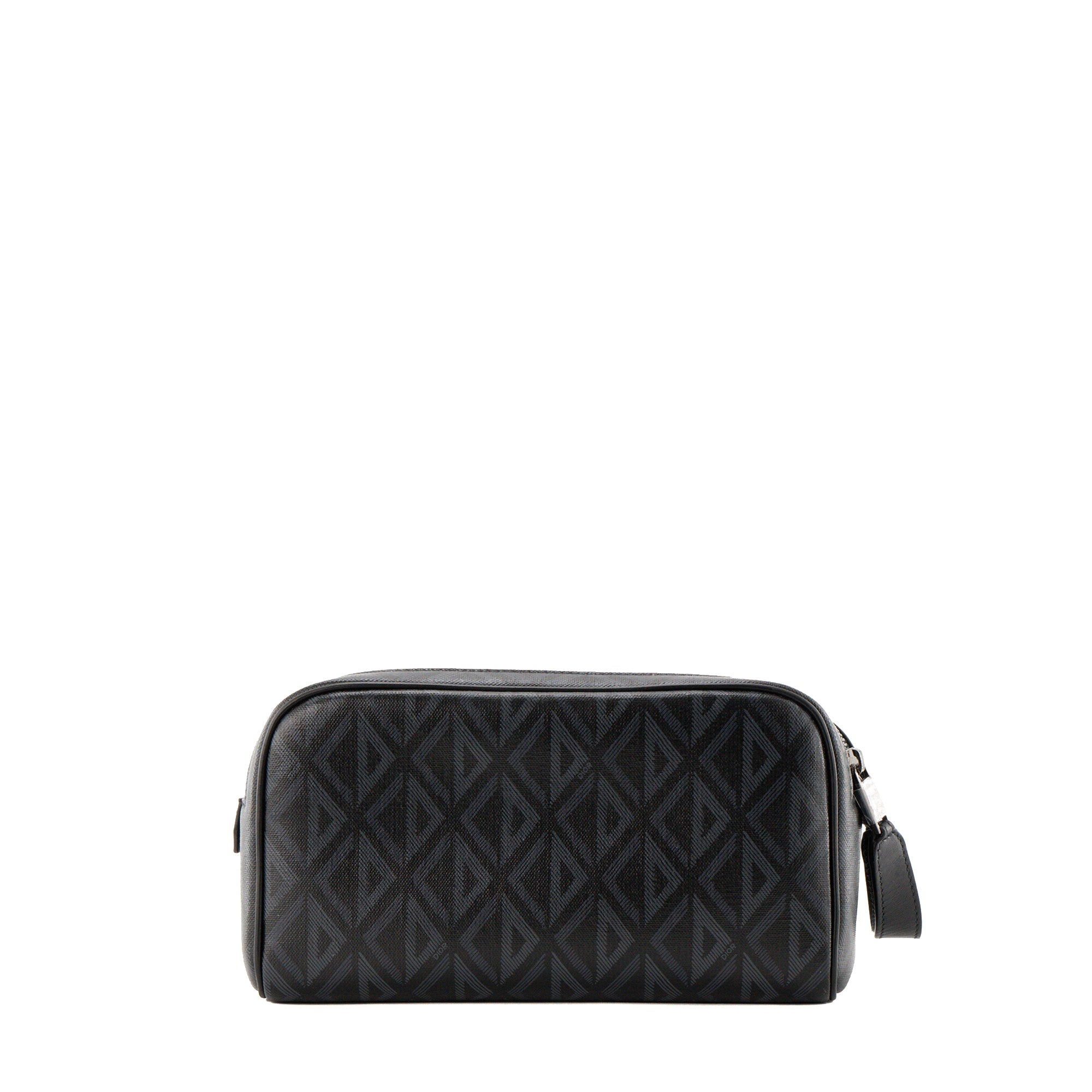 DIOR - Trousse de toilette Diamond en toile enduite noire et grise