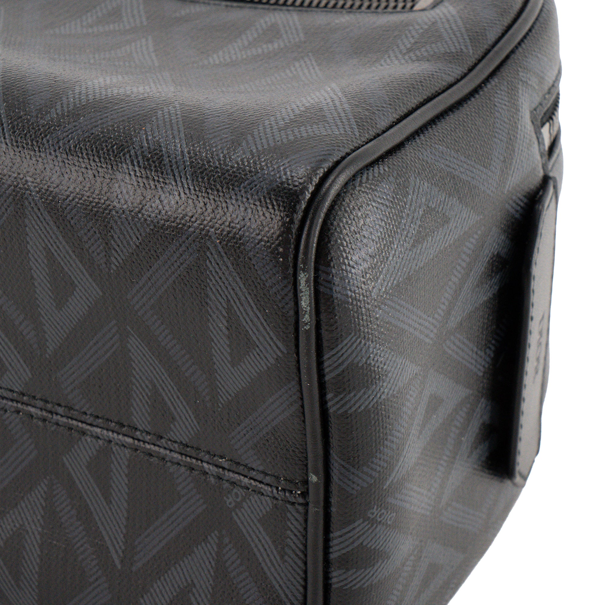 DIOR - Trousse de toilette Diamond en toile enduite noire et grise
