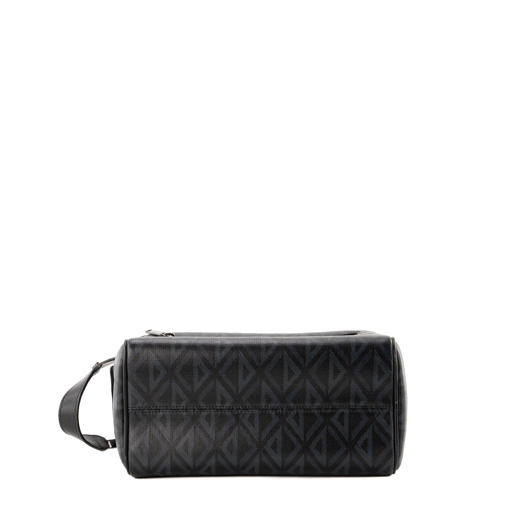 DIOR - Trousse de toilette Diamond en toile enduite noire et grise