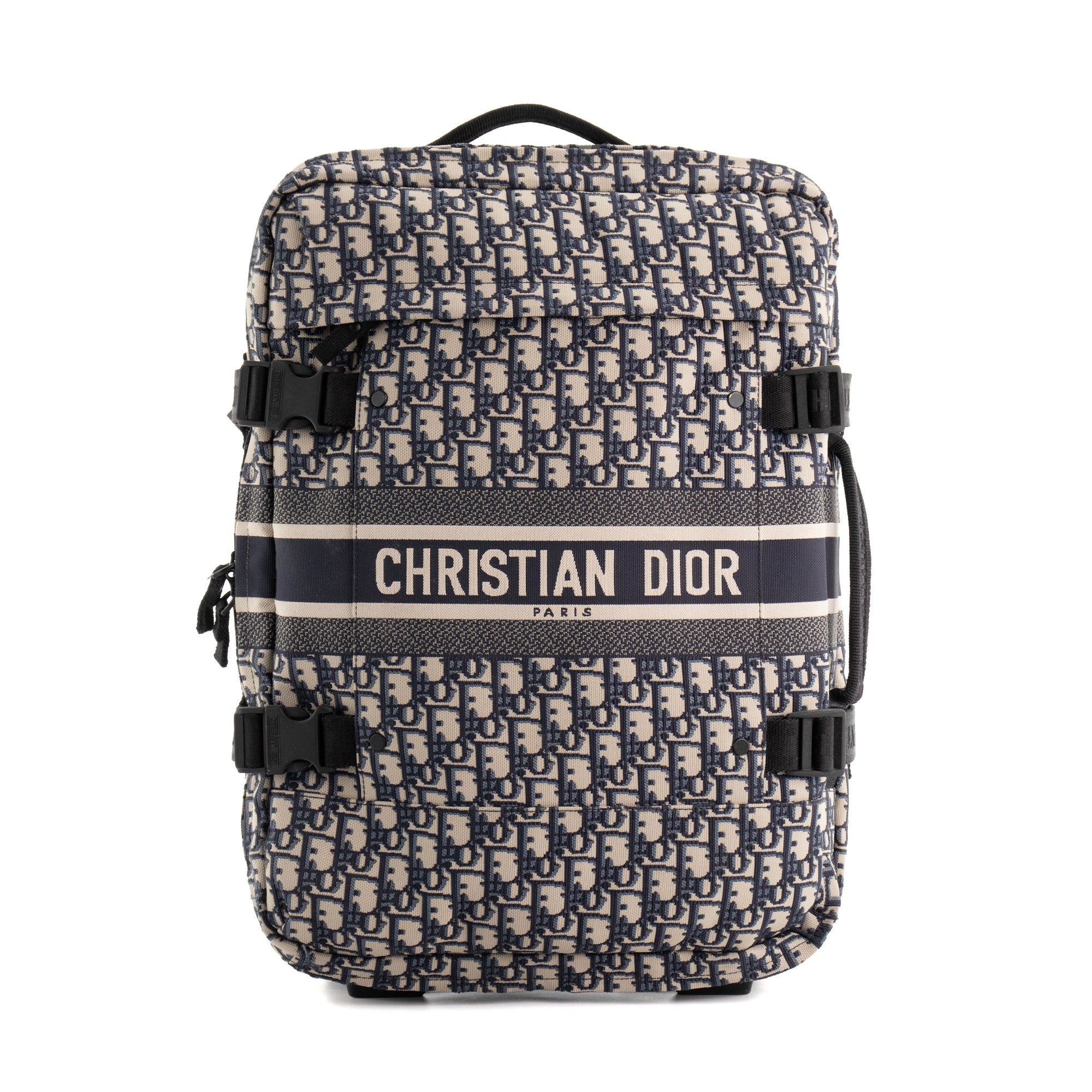 DIOR - Valise Diortravel small Dior en toile jacquard Dior oblique bleu marine