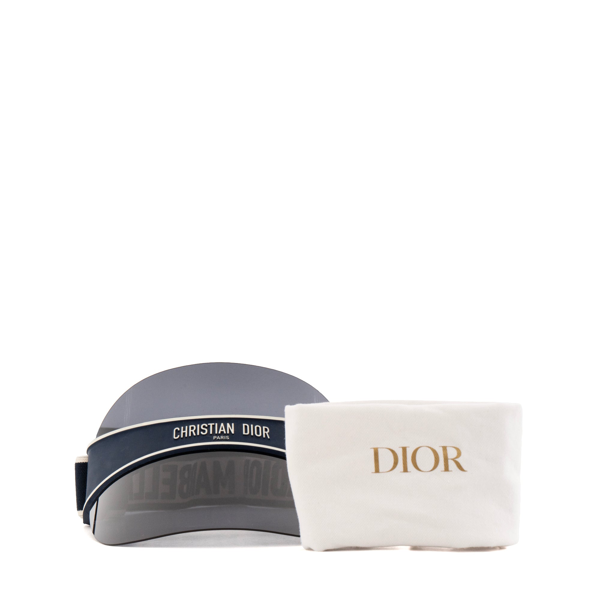 DIOR - Visière Diorclub V1U Dior en plastique et toile bleu marine et blanche (TU)