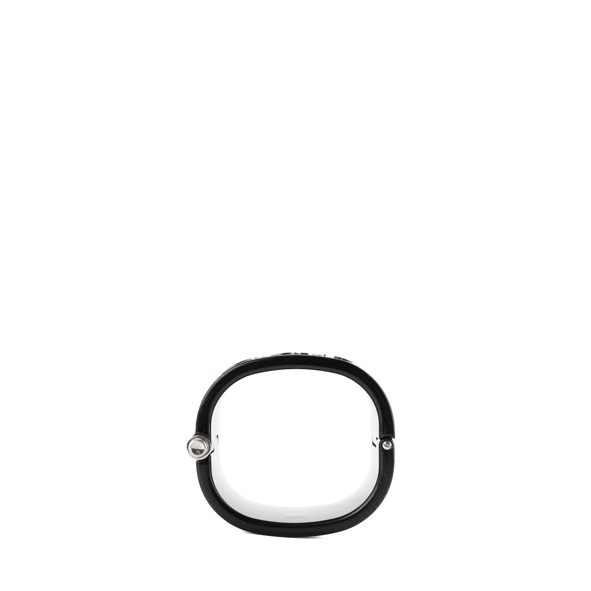 DOLCE & GABBANA - Bracelet manchette Dolce & Gabbana en résine noir et métal argenté