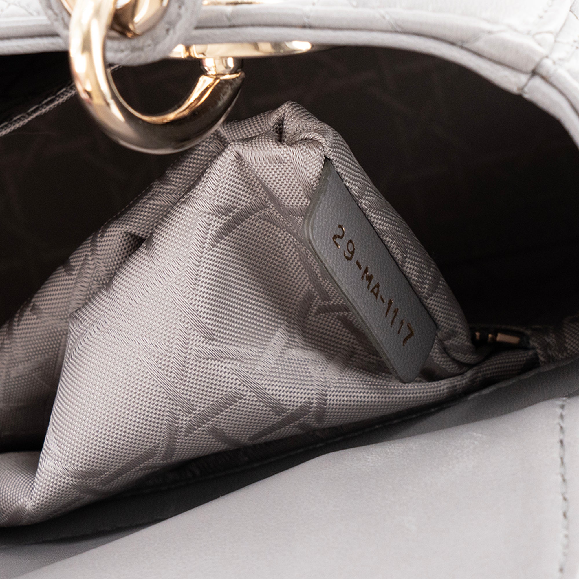 DIOR - Sac à bandoulière Lady Dior Small Dior en cuir lisse gris édition limitée