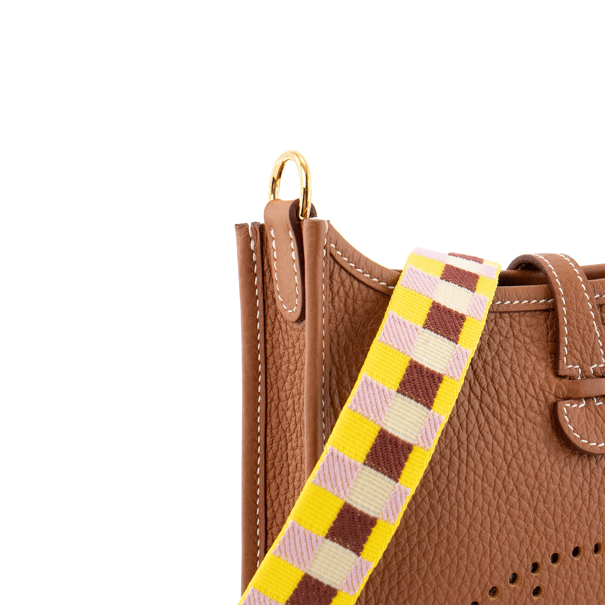 HERMÈS - Sac à bandoulière Mini Evelyne 16 Hermès en cuir taurillon gold