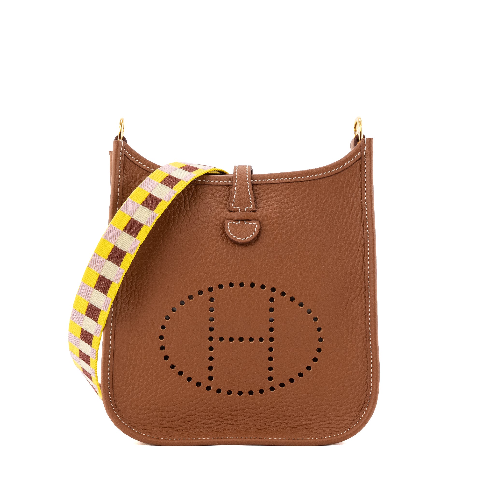 HERMÈS - Sac à bandoulière Mini Evelyne 16 Hermès en cuir taurillon gold