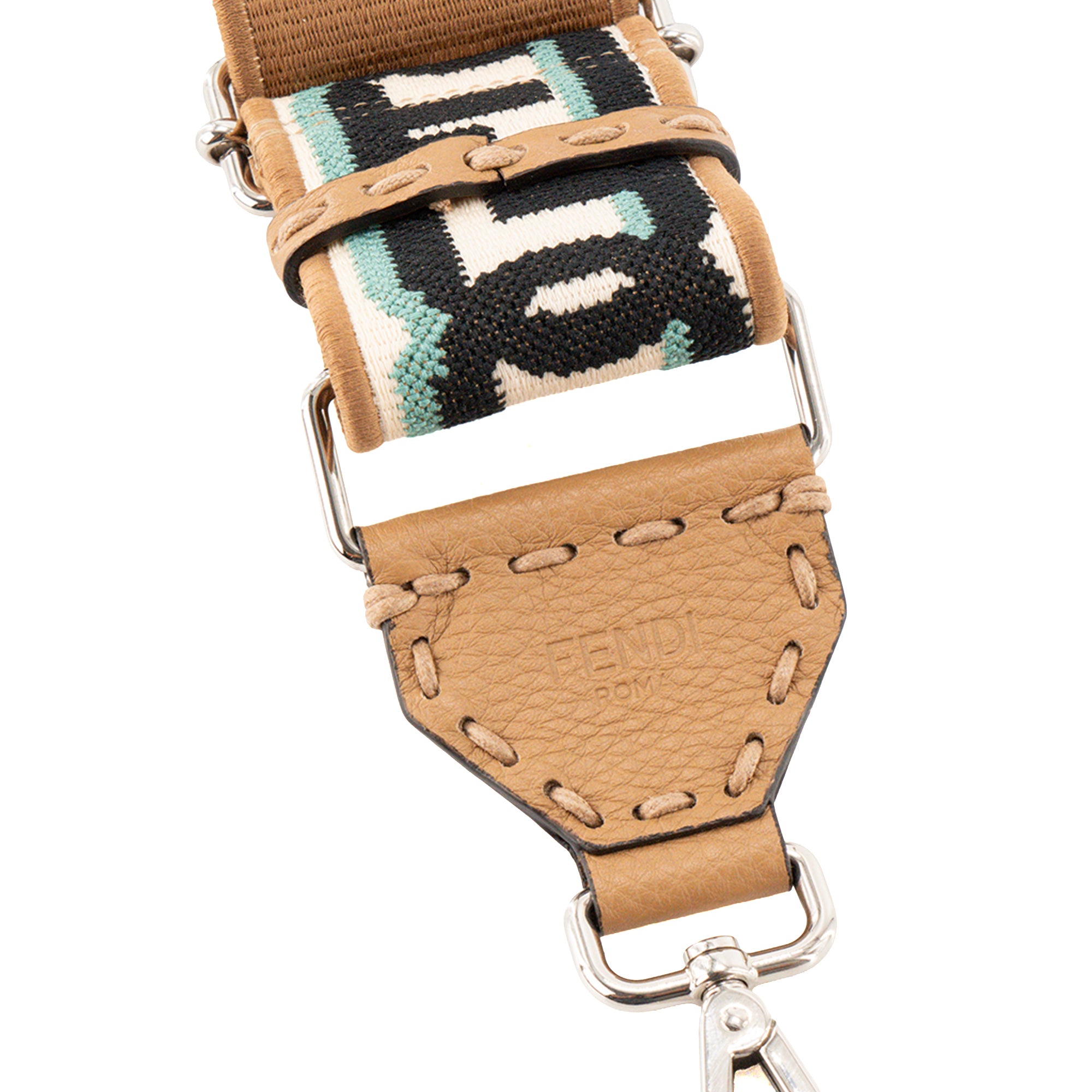FENDI - Bandoulière Fendi en toile monogrammée marron et beige