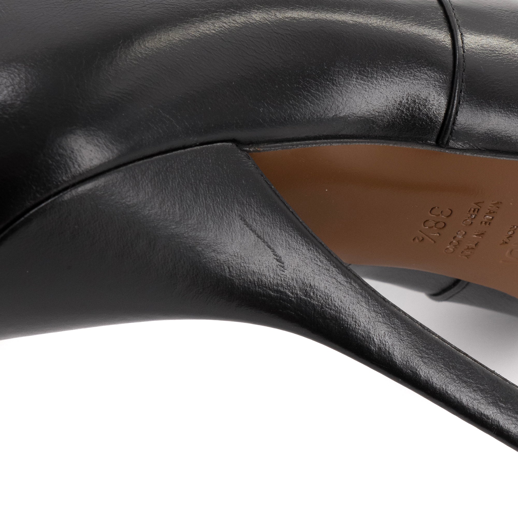 FENDI - Bottines à talon Fendi en toile et cuir noir (T38.5)