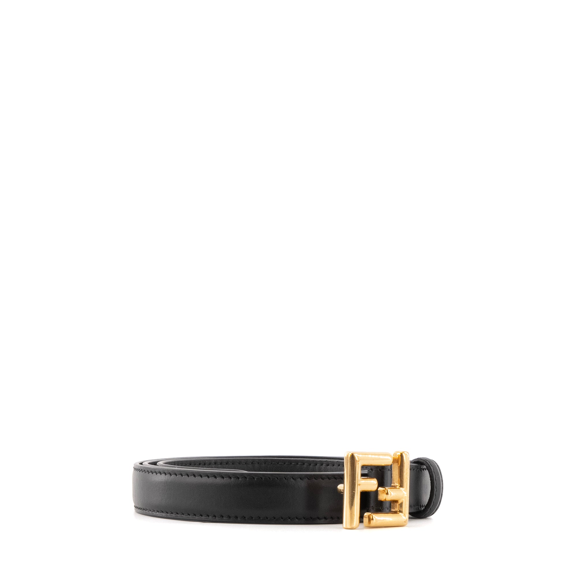 FENDI - Ceinture FF Fendi en cuir noir (T85)