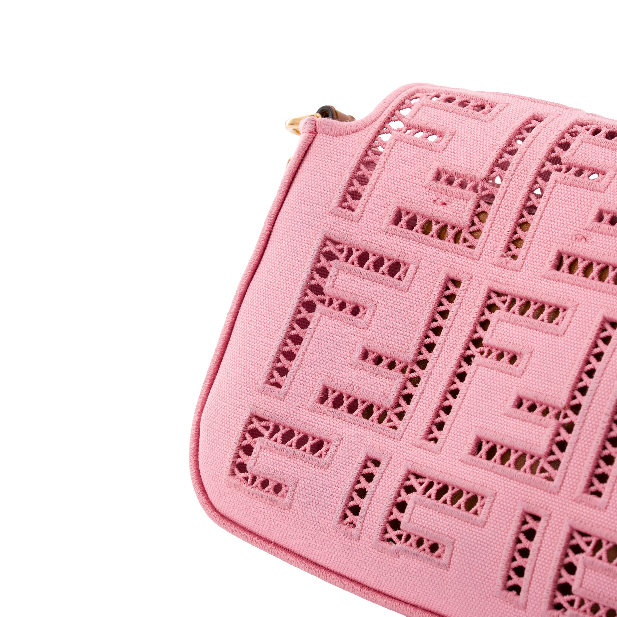 FENDI - Sac à bandoulière Baguette Fendi en toile rose édition limitée