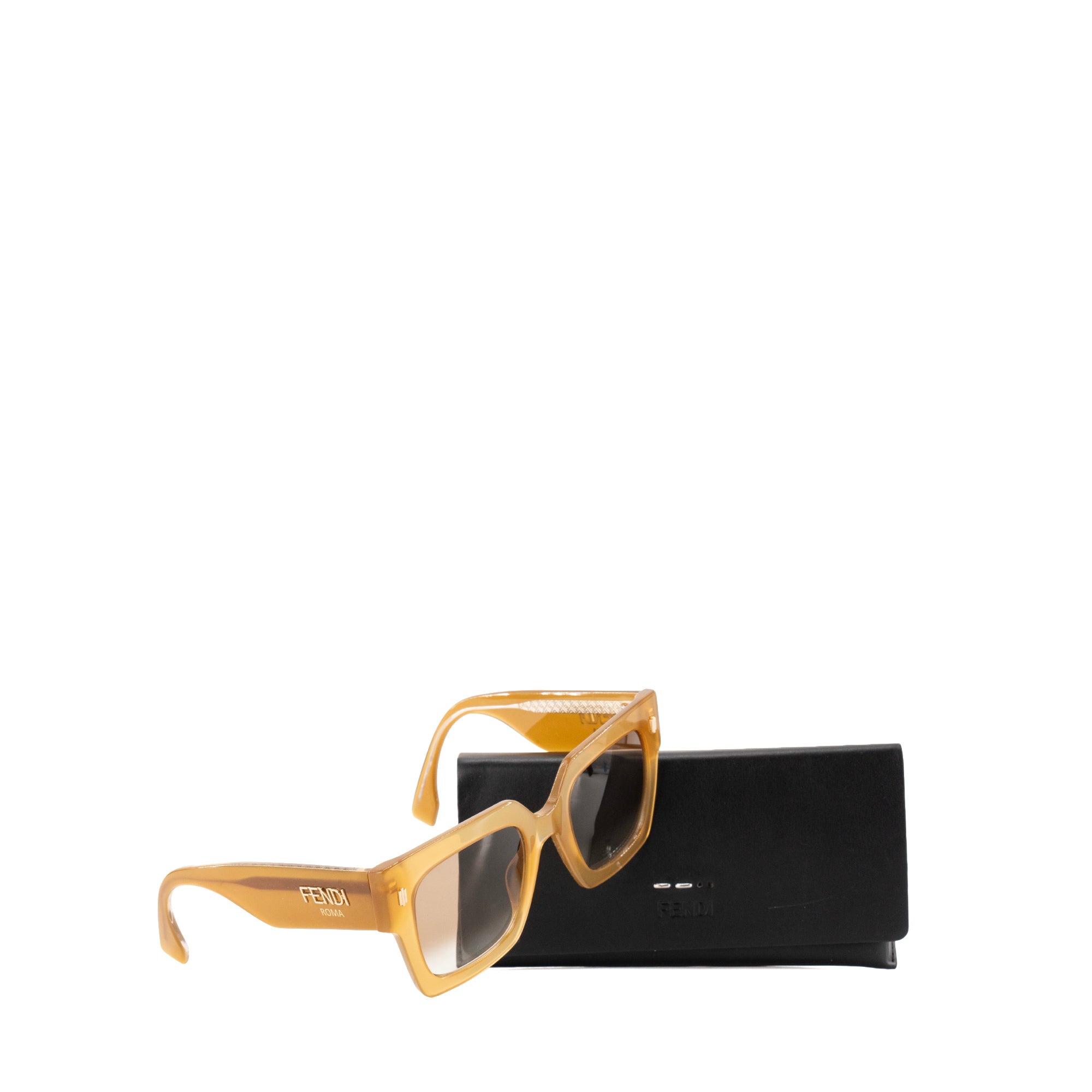 FENDI - Lunettes de soleil Fendi en acétate marron clair