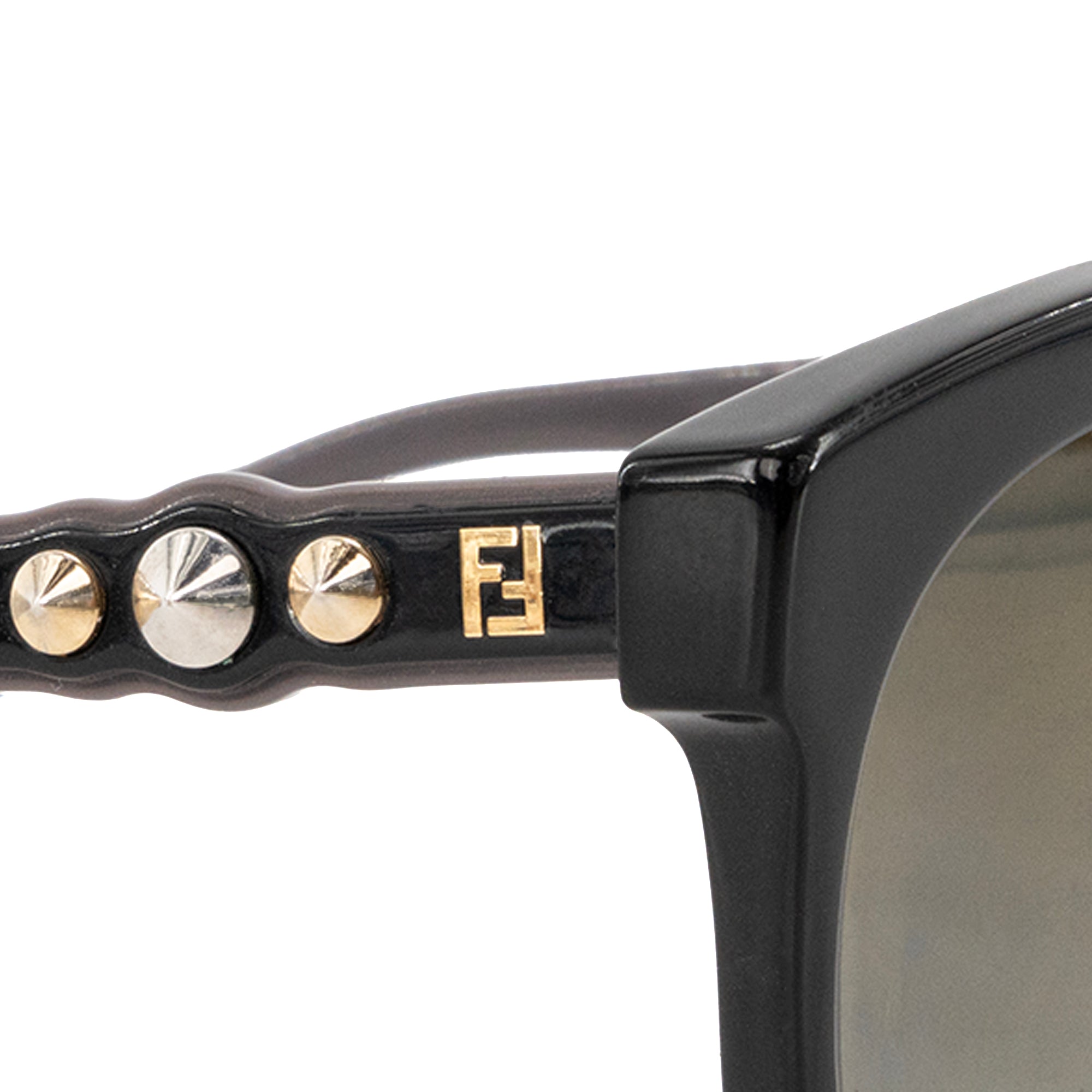 FENDI - Lunettes de soleil Fendi en acétate noir et gris