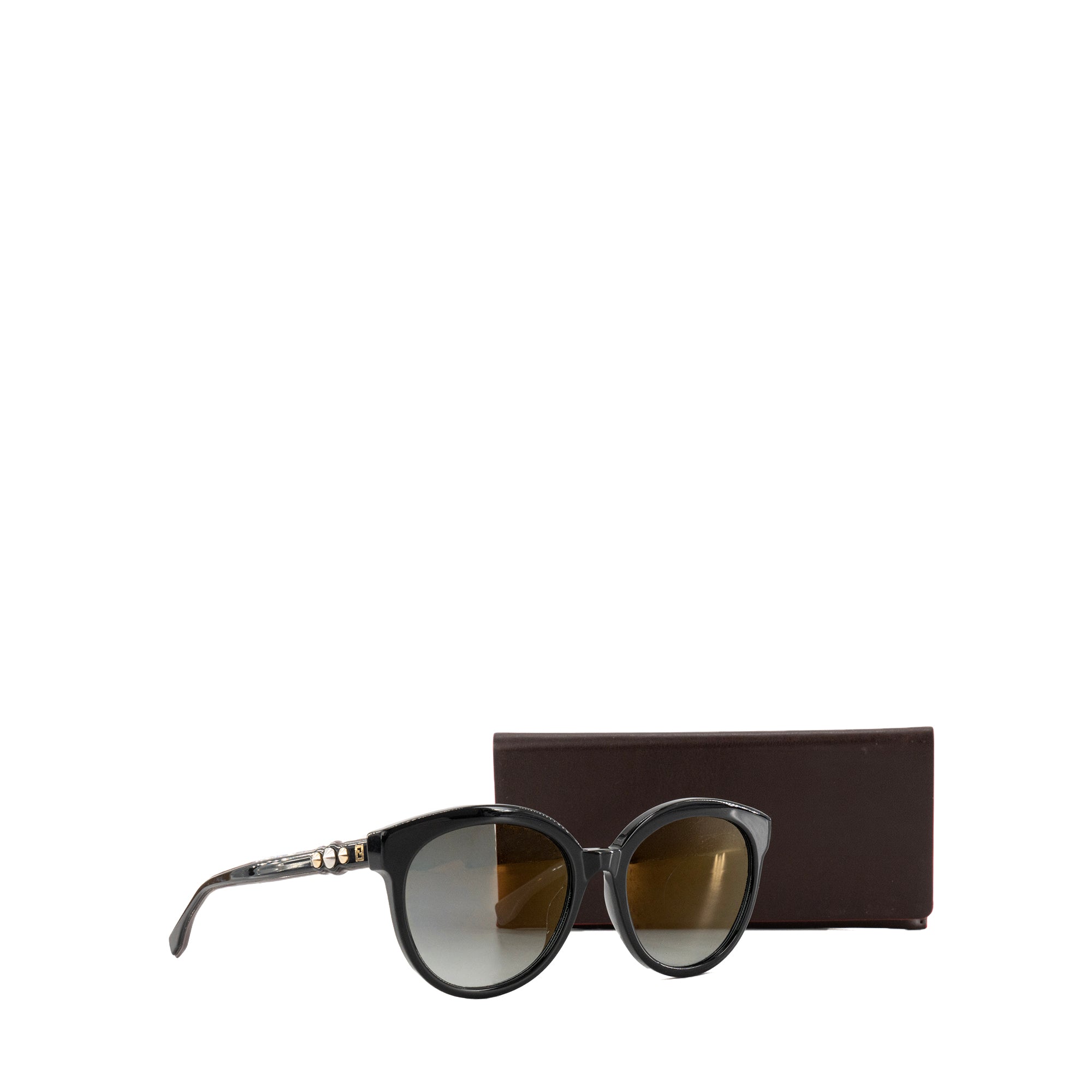FENDI - Lunettes de soleil Fendi en acétate noir et gris