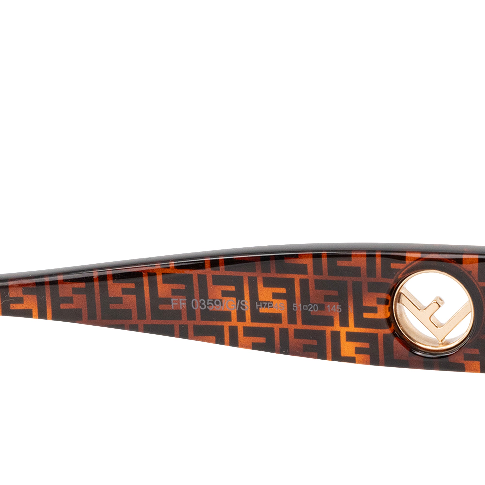 FENDI - Lunettes de soleil Fendi en métal doré et acétate monogrammé marron