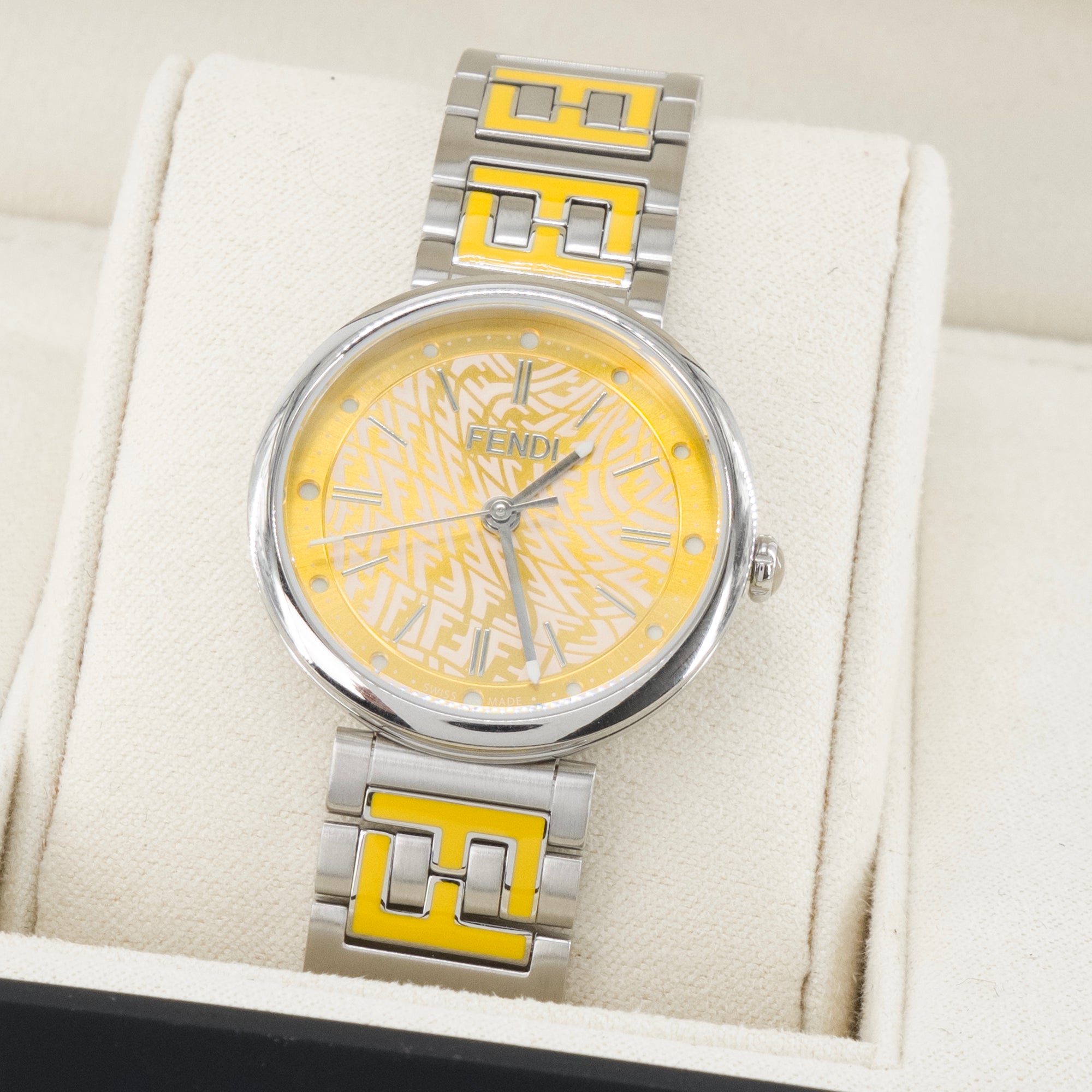 FENDI - Montre Forever Fendi en métal argenté et jaune