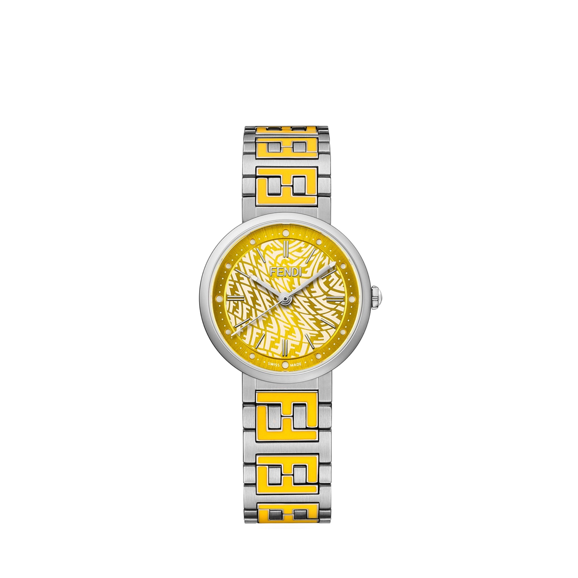 FENDI - Montre Forever Fendi en métal argenté et jaune