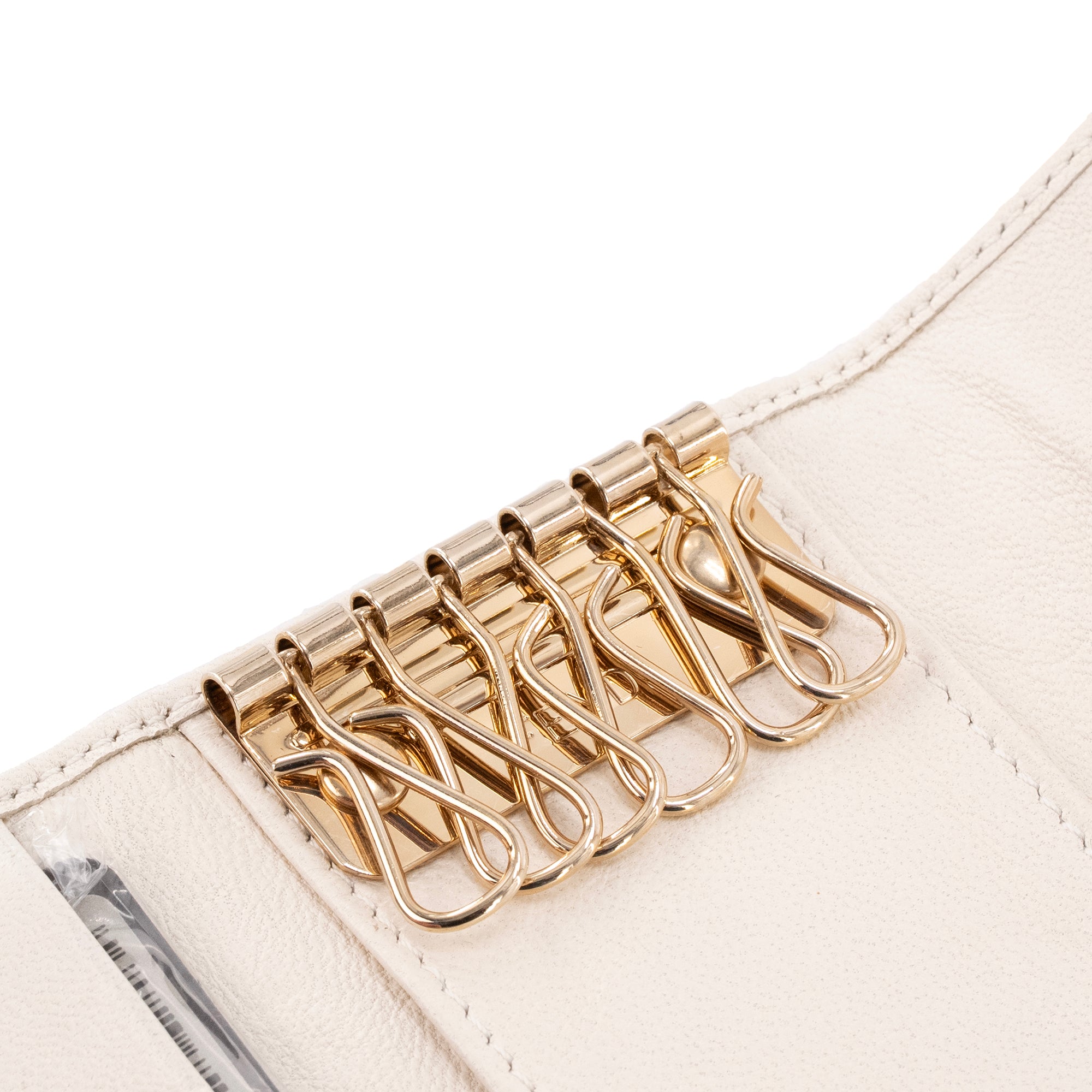 FENDI - Pochette clés Fendi en cuir crème