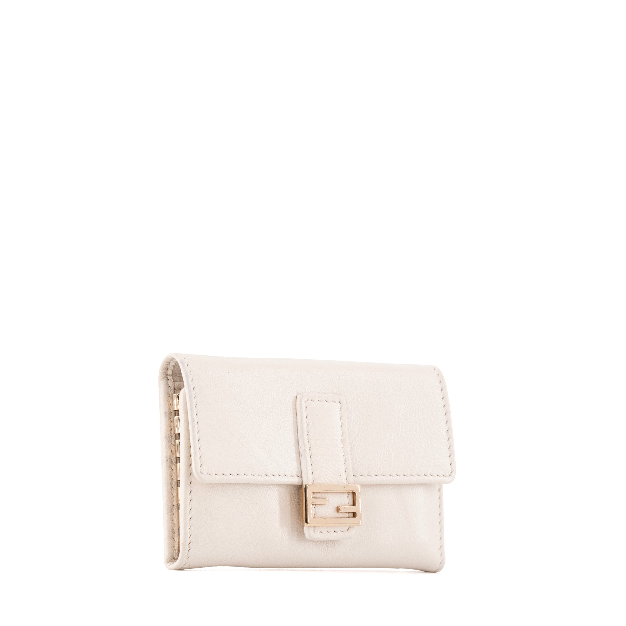 FENDI - Pochette clés Fendi en cuir crème