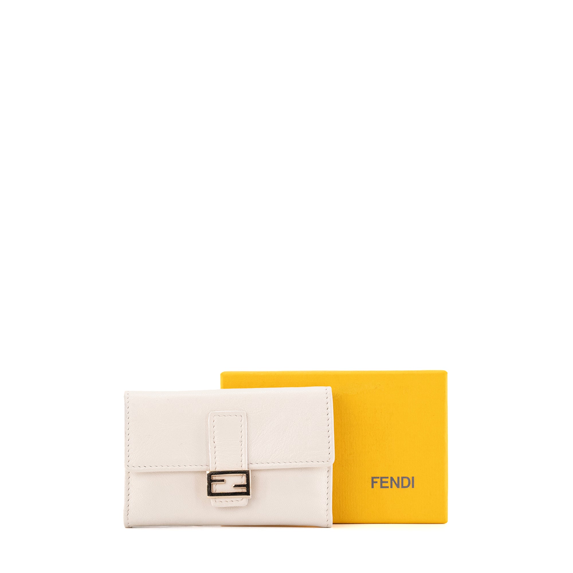 FENDI - Pochette clés Fendi en cuir crème