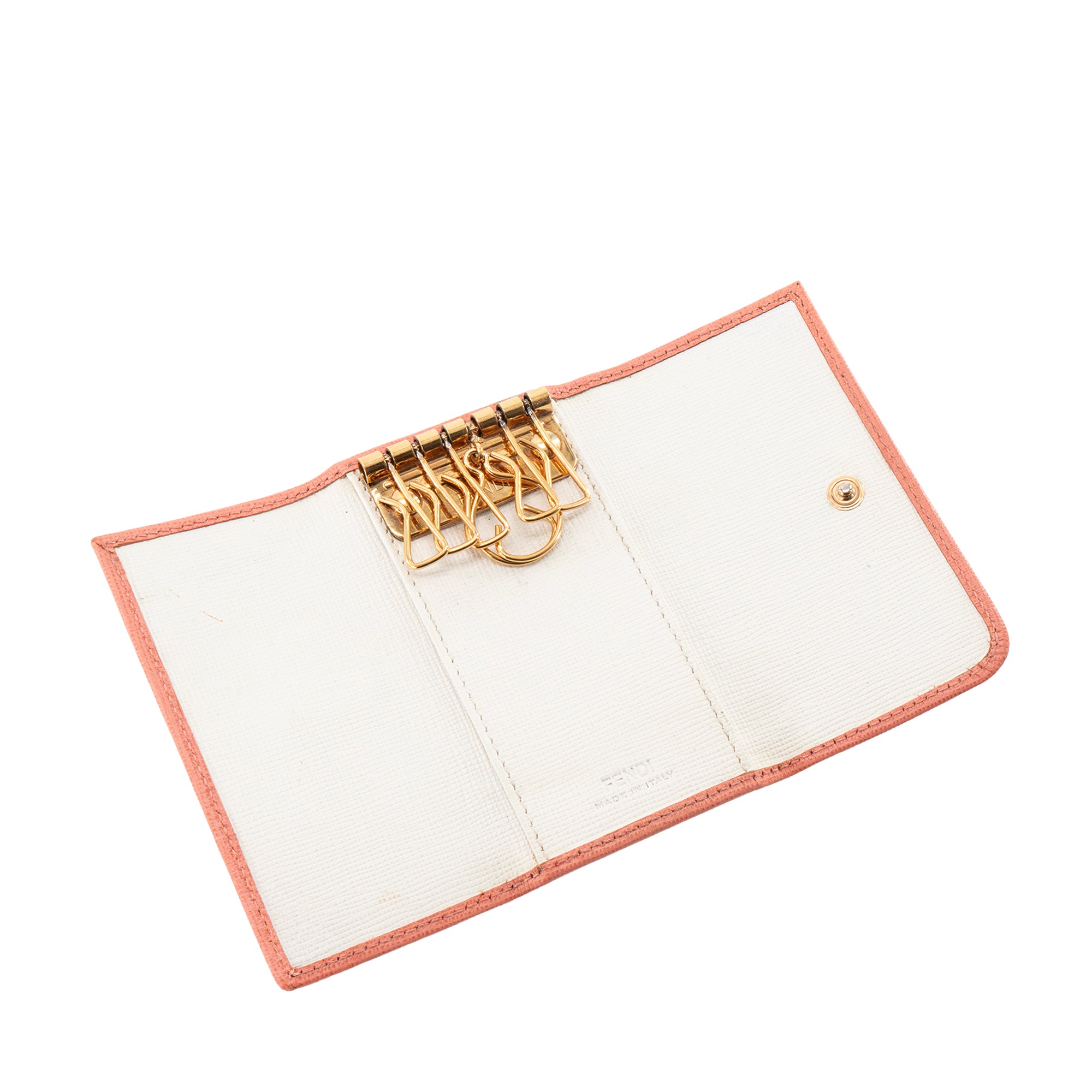 FENDI - Pochette clés Fendi en cuir grainé rose