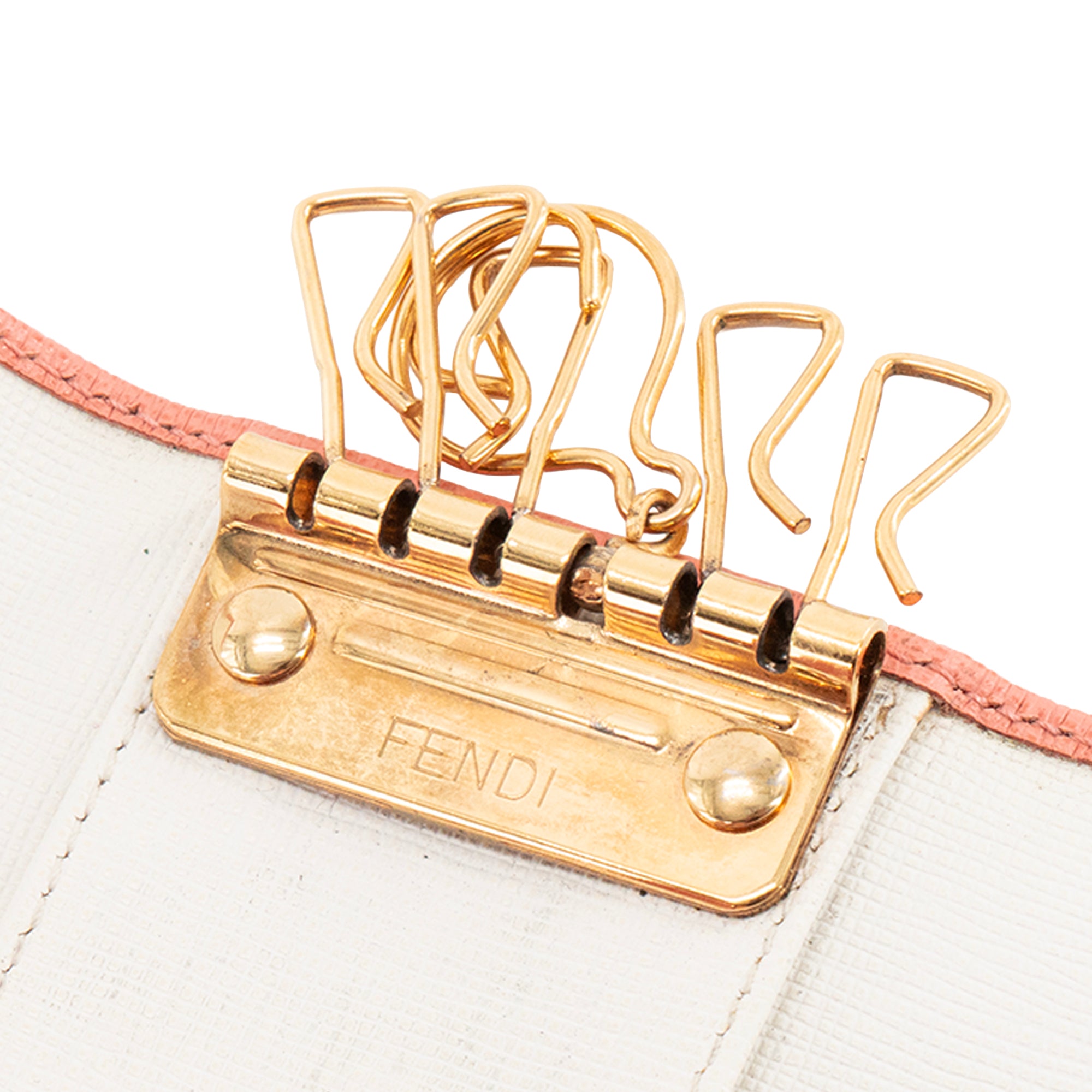 FENDI - Pochette clés Fendi en cuir grainé rose