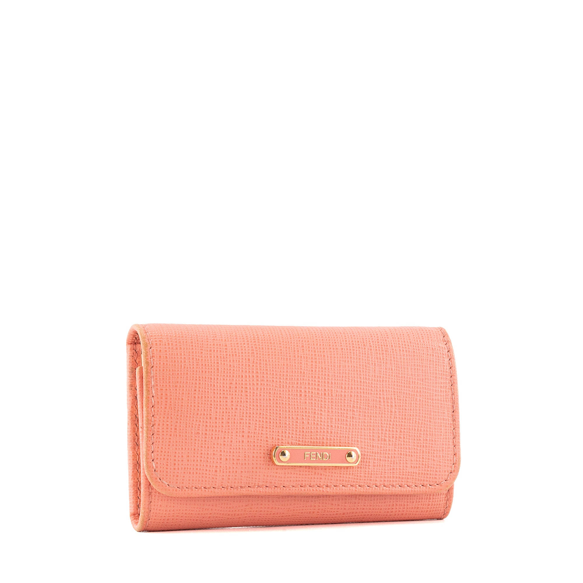 FENDI - Pochette clés Fendi en cuir grainé rose