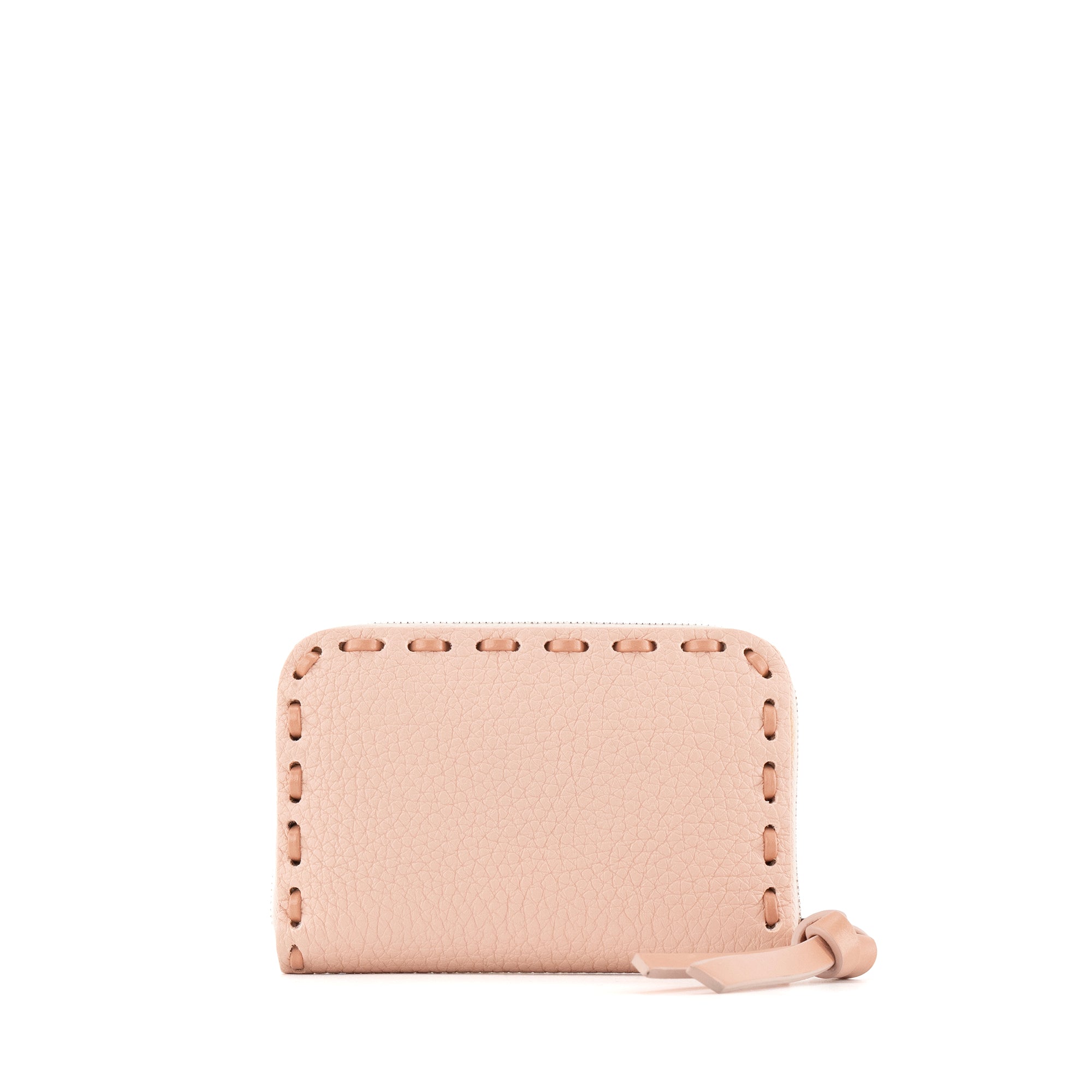 FENDI - Porte-monnaie Peekaboo Fendi en cuir grainé rose
