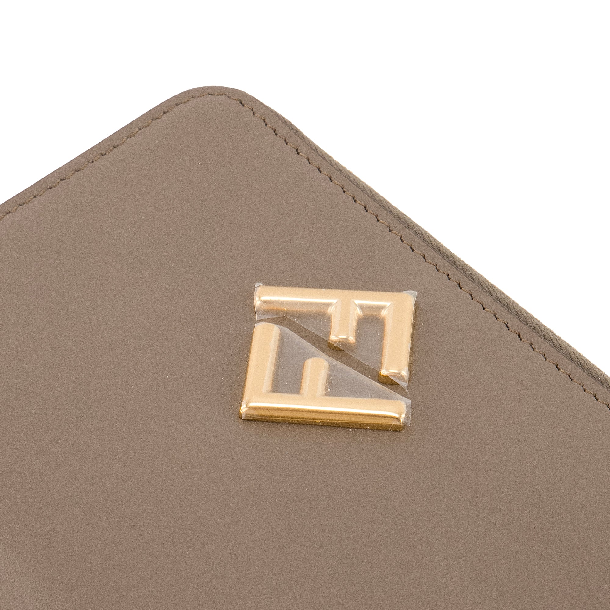 FENDI - Portefeuille Diamonds Fendi en cuir taupe