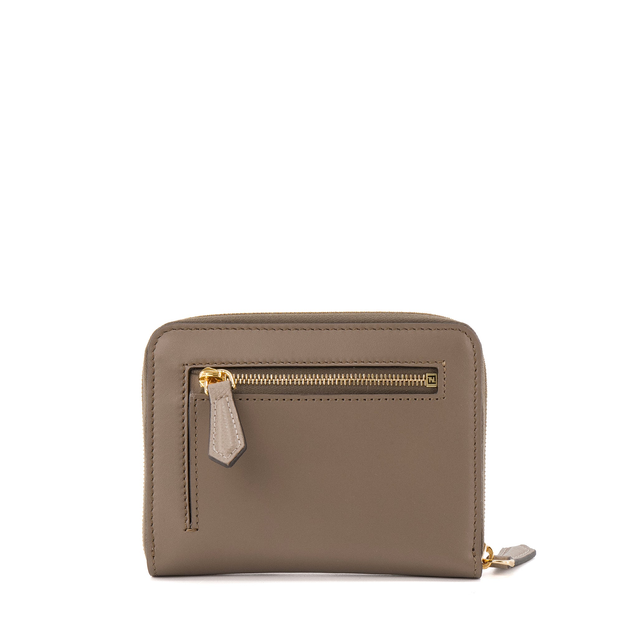 FENDI - Portefeuille Diamonds Fendi en cuir taupe