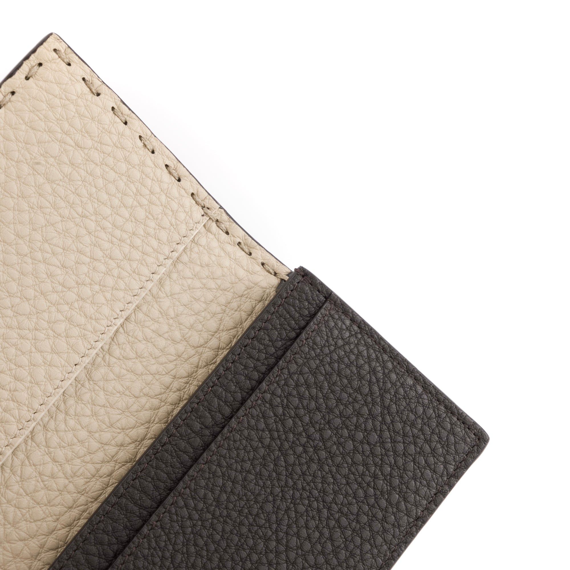 FENDI - Portefeuille Selleria Fendi en cuir grainé marron