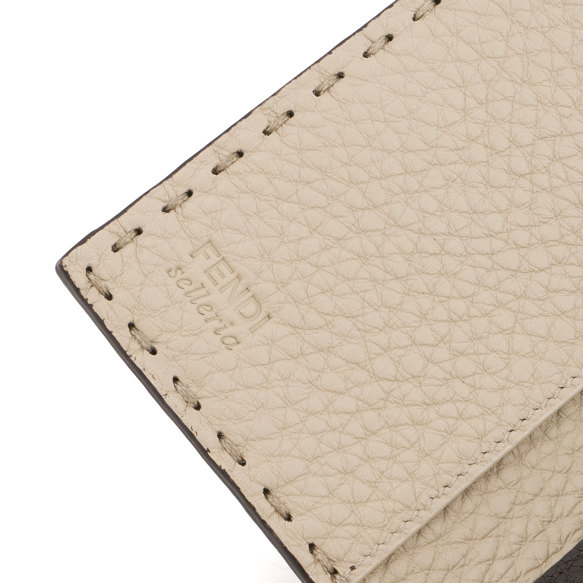 FENDI - Portefeuille Selleria Fendi en cuir grainé marron