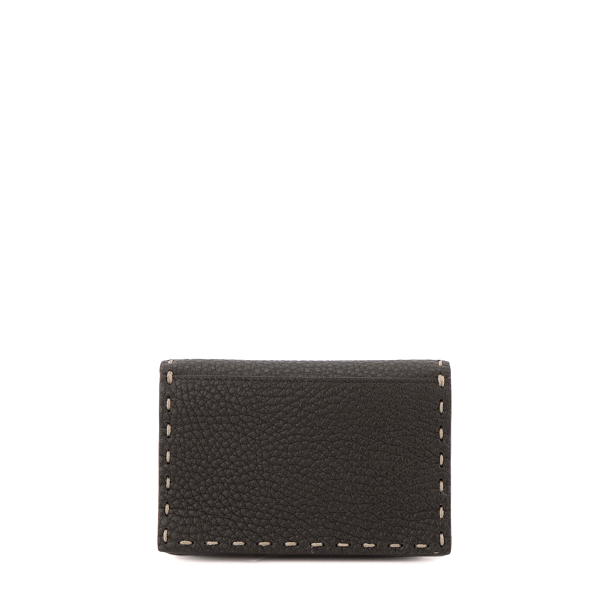 FENDI - Portefeuille Selleria Fendi en cuir grainé marron